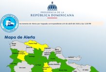 El COE mantiene 05 provincias en alerta amarilla y 11 y el Distrito Nacional en verde